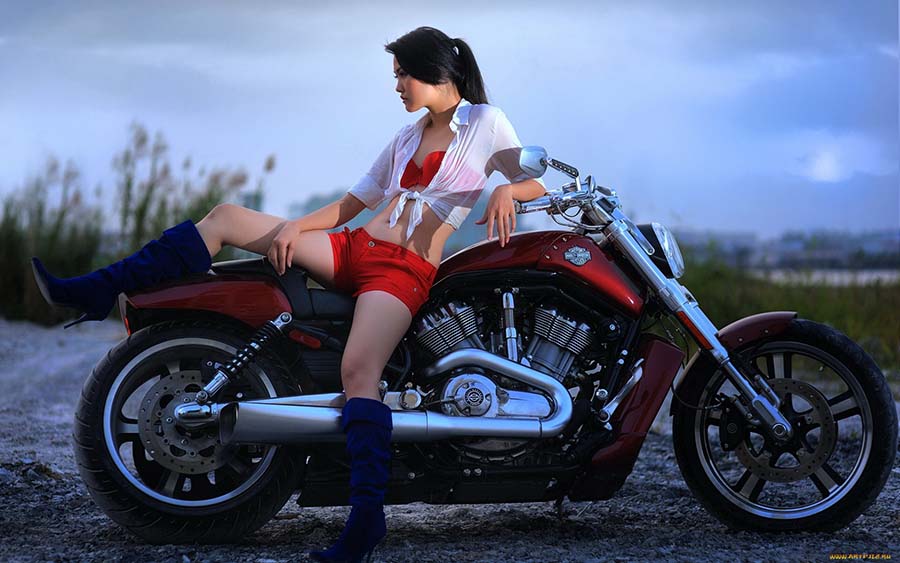 Beautiful girls and motorcycles in Urmia