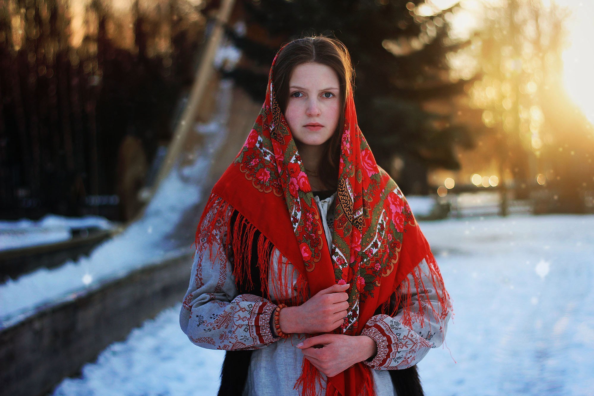 Girls in Slavic costumes in Urmia