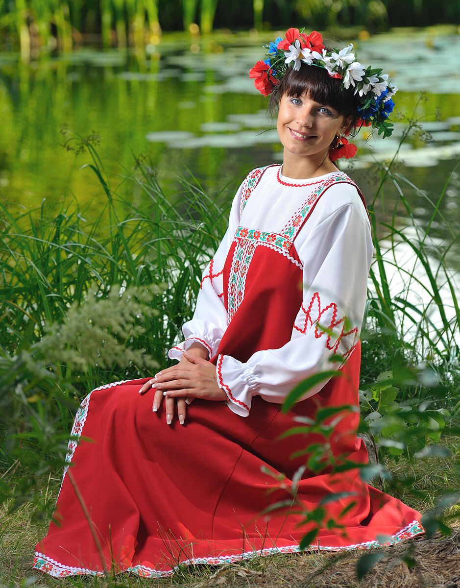 Beautiful girl Girls in Slavic costumes in Urmia